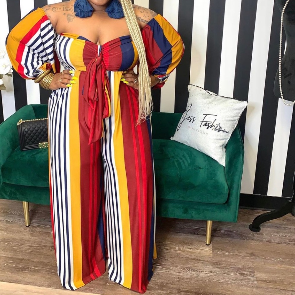 Off Shoulder Stripe Romper